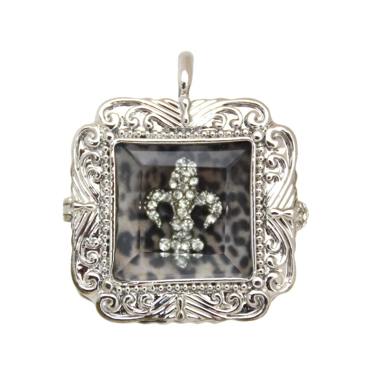Fleur De Lis Shadow Box Pendant