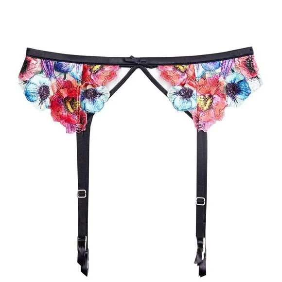 Fleur du Mal Tulieries Embroidery Garter