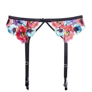 Fleur du Mal Tulieries Embroidery Garter