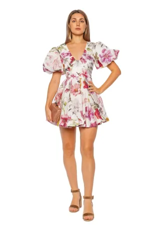 Fleur Floral Puff Sleeve Mini Dress