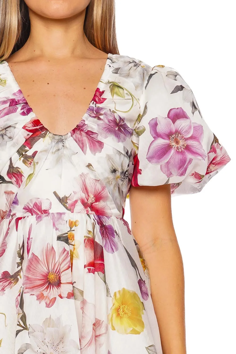 Fleur Floral Puff Sleeve Mini Dress