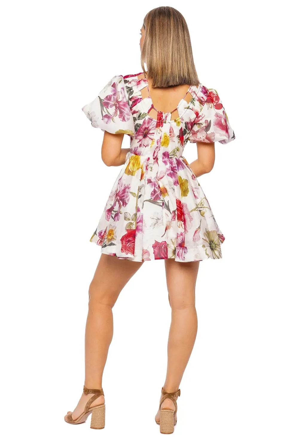 Fleur Floral Puff Sleeve Mini Dress