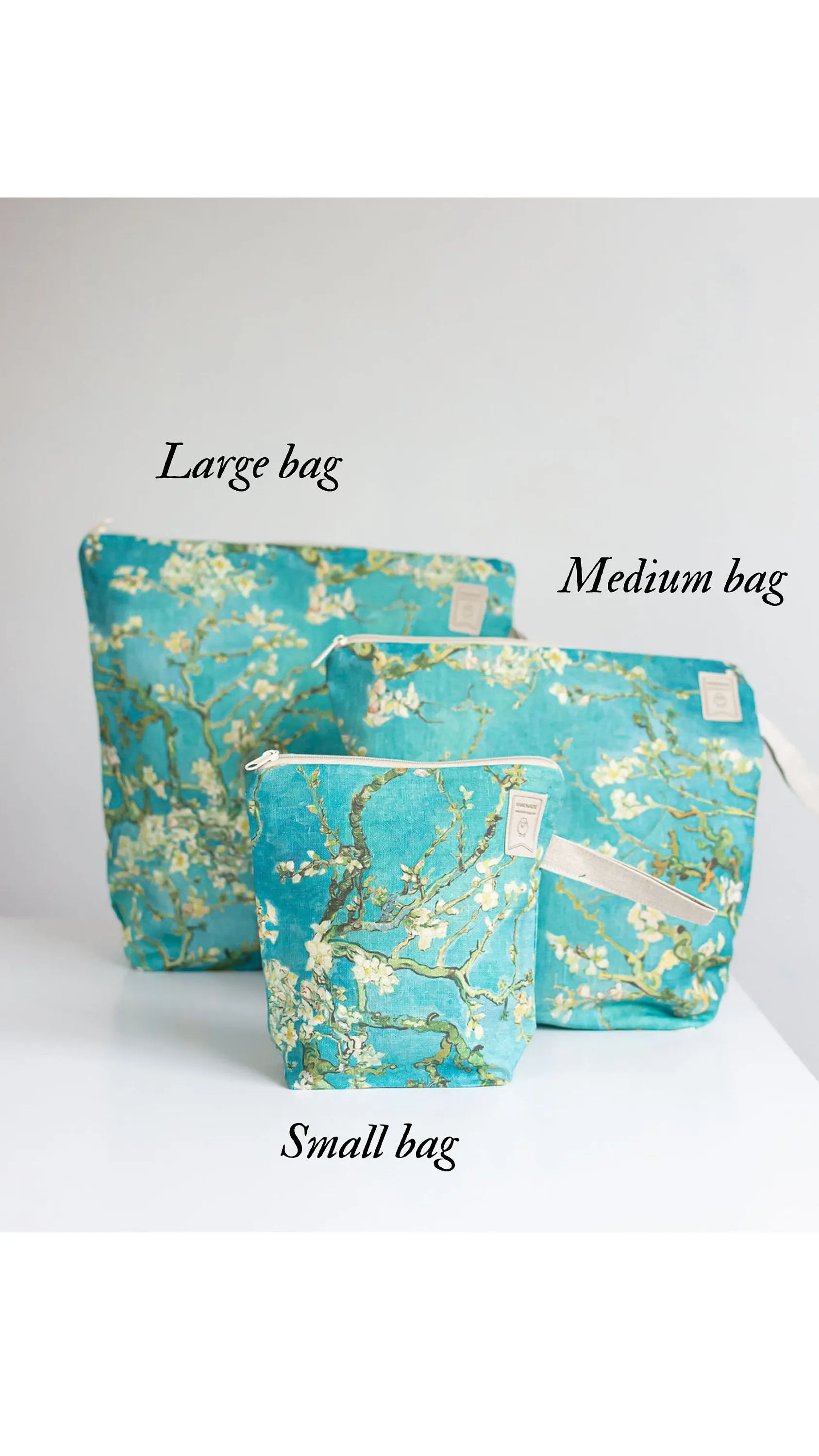 Floral Dream Project Bag - Zippered Work in Progress Yarn Organizer with Dandelion, Daisy, and Bellflower Print