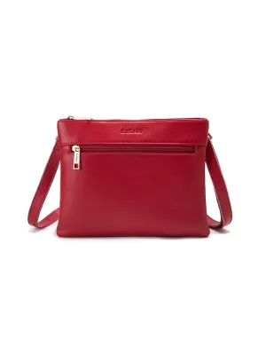 FLYNN LEATHER CROSS BODY BAG- E1-0832-FIRE- SALE