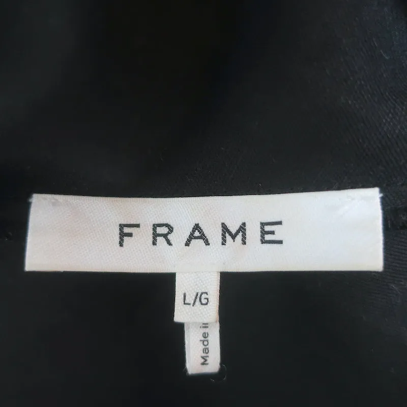 FRAME Lace-Up Back Halter Maxi Dress Black Linen-Blend Size Large