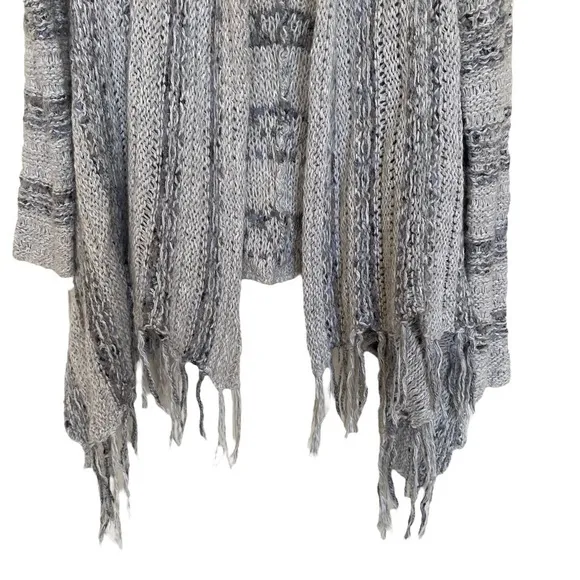 Free People Runaway Love Striped Fringe Wrap Cardigan, Size Medium