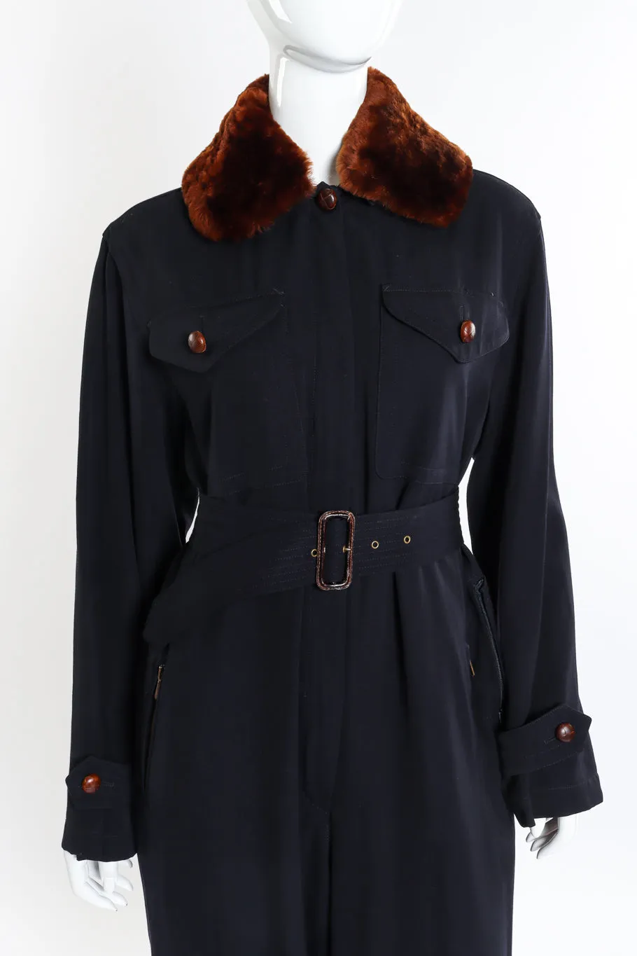 Fur Trim Flight Suit