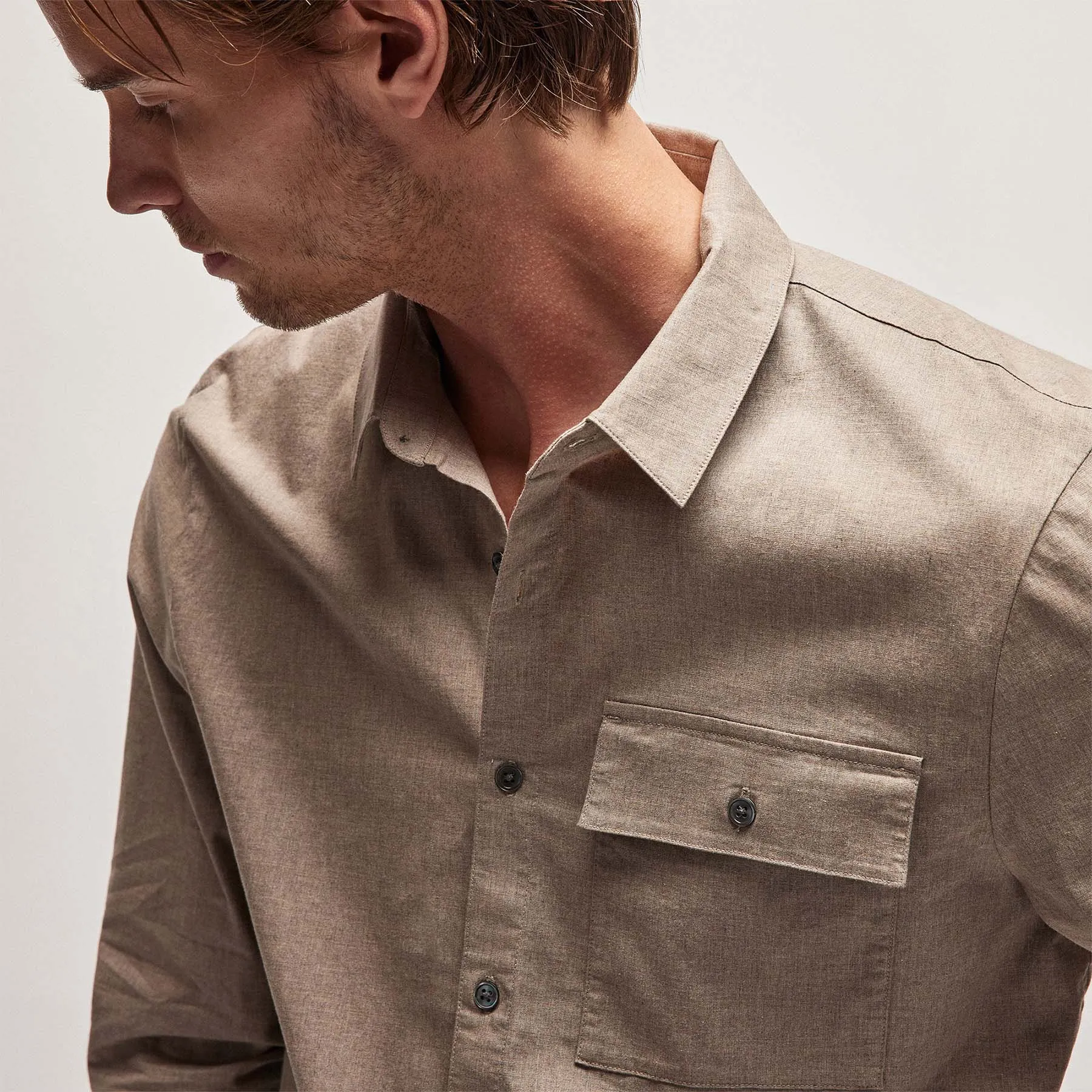 Garment Washed Shirt - Stone