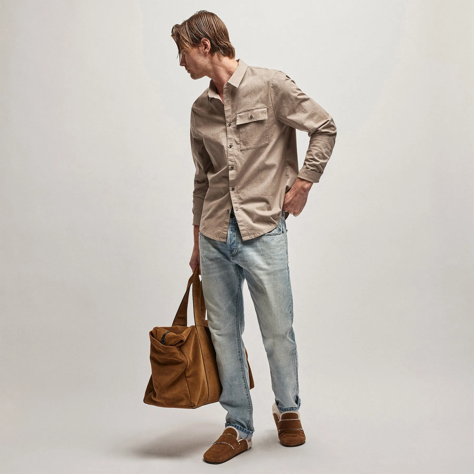 Garment Washed Shirt - Stone