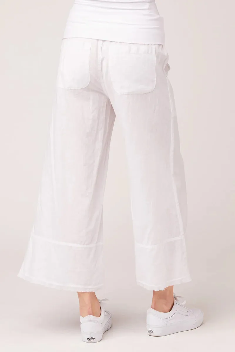 Garni Crop Pant - White