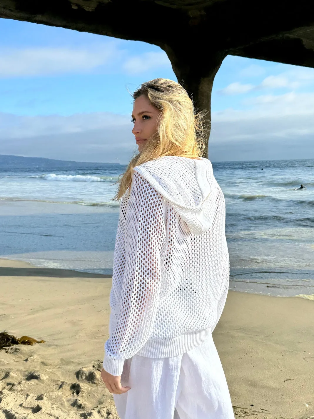 Georgina Women's Cotton Mesh Zip Hoodie