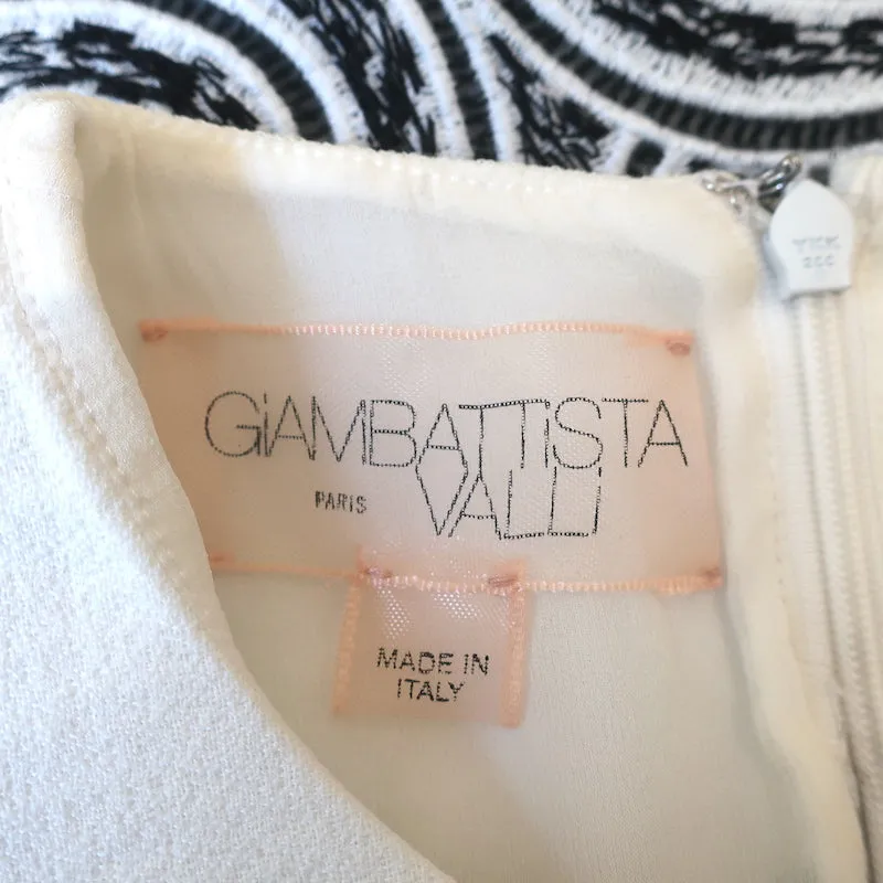 Giambattista Valli Mixed Print Jacquard Sleeveless Mini Dress White Size 42