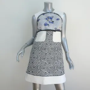 Giambattista Valli Mixed Print Jacquard Sleeveless Mini Dress White Size 42