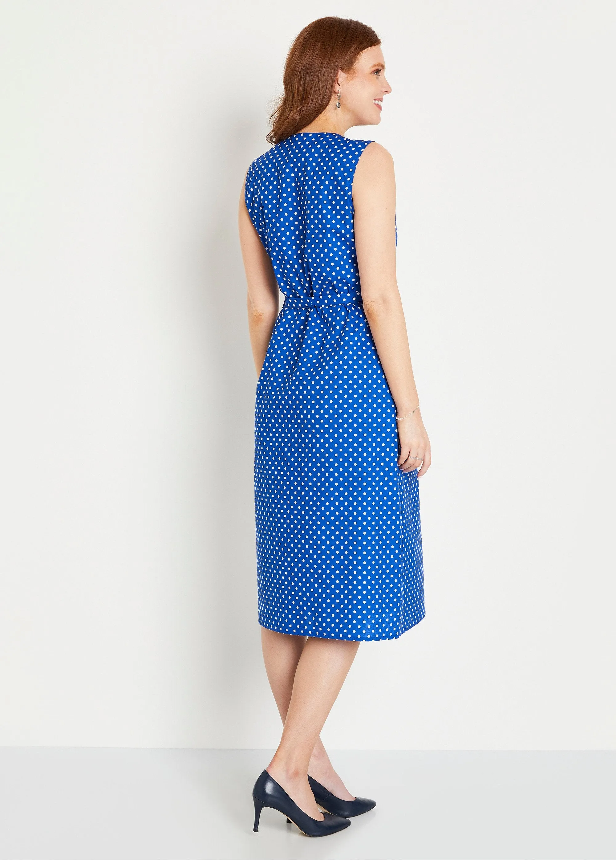 Gingham check sleeveless zipped apron