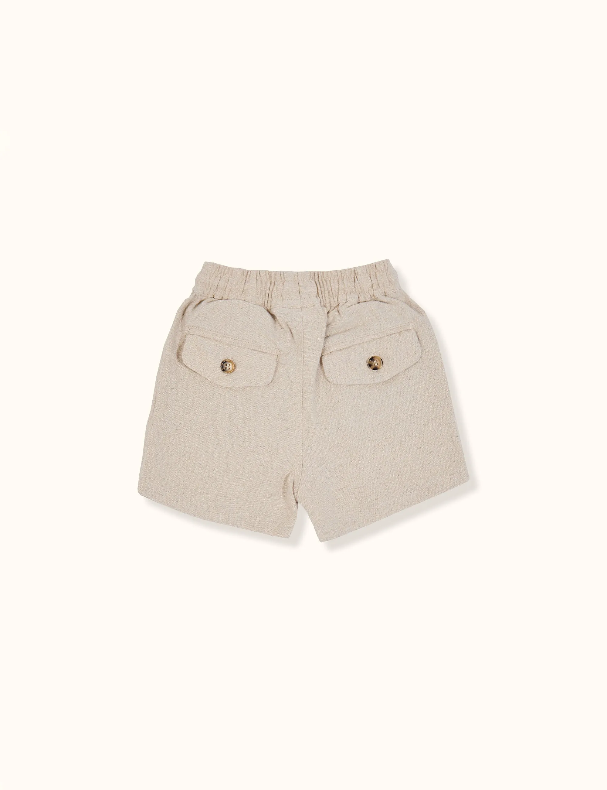 GOLDIE & ACE NOAH LINEN COTTON SHORTS BONE