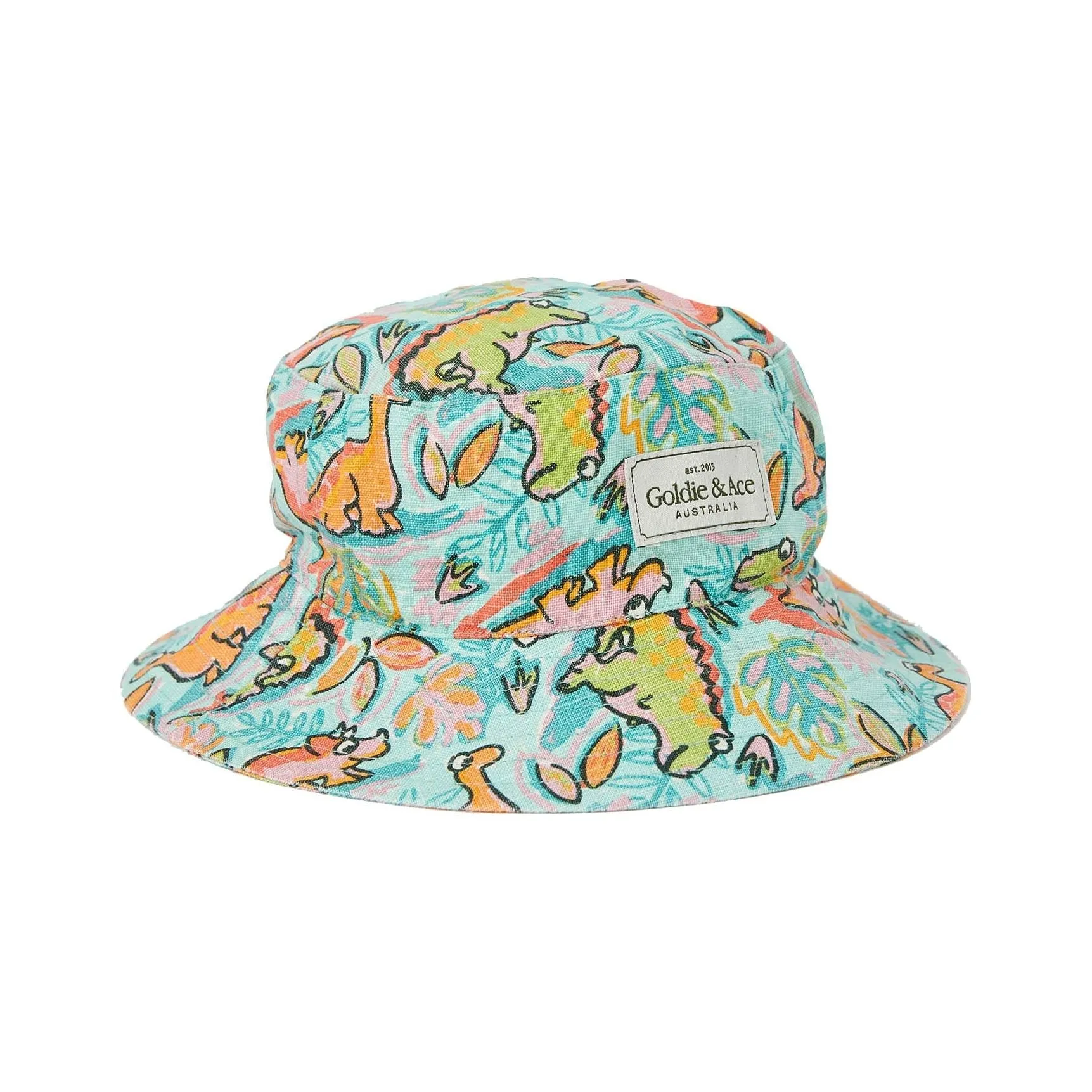 Goldie Dino Jungle Linen Bucket Hat