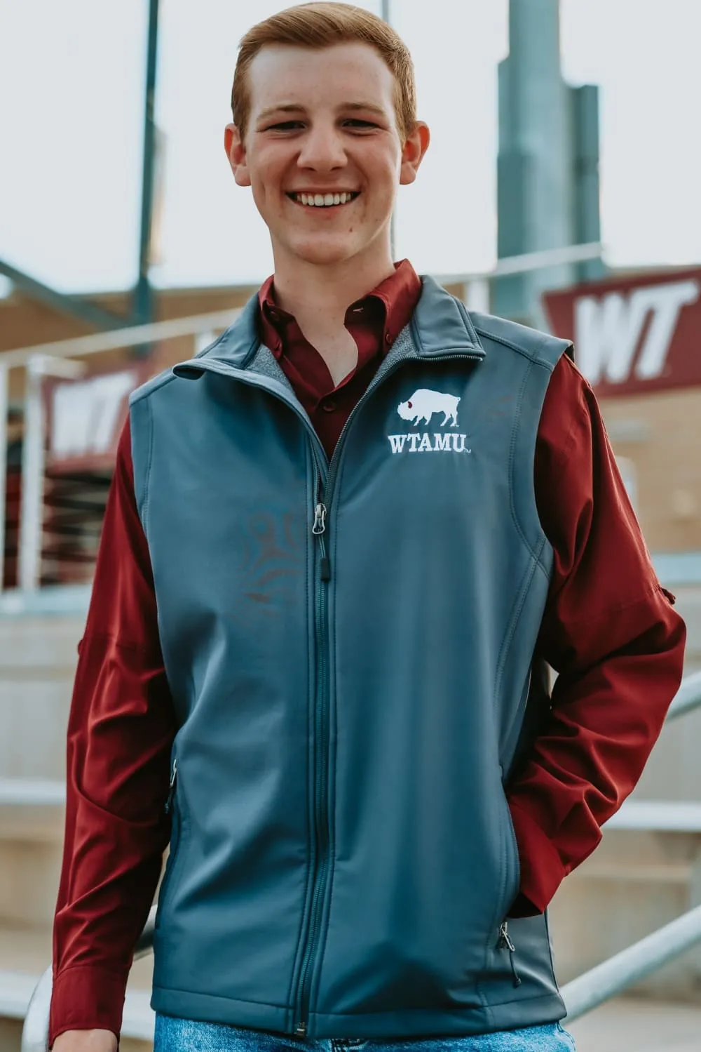 Grey WTAMU Soft Shell Vest