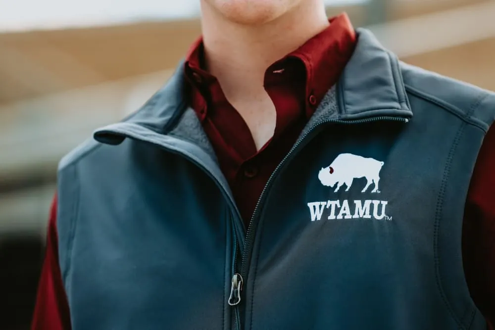 Grey WTAMU Soft Shell Vest