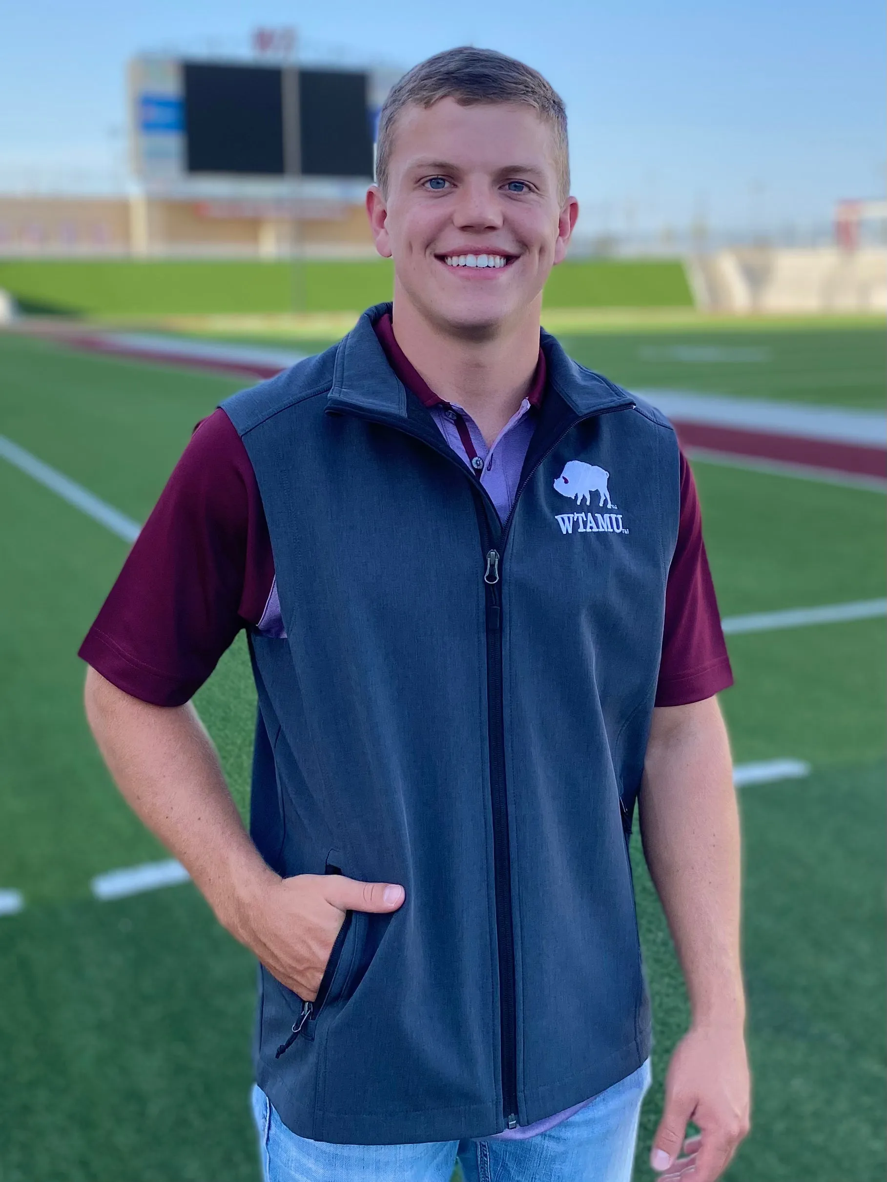 Grey WTAMU Soft Shell Vest
