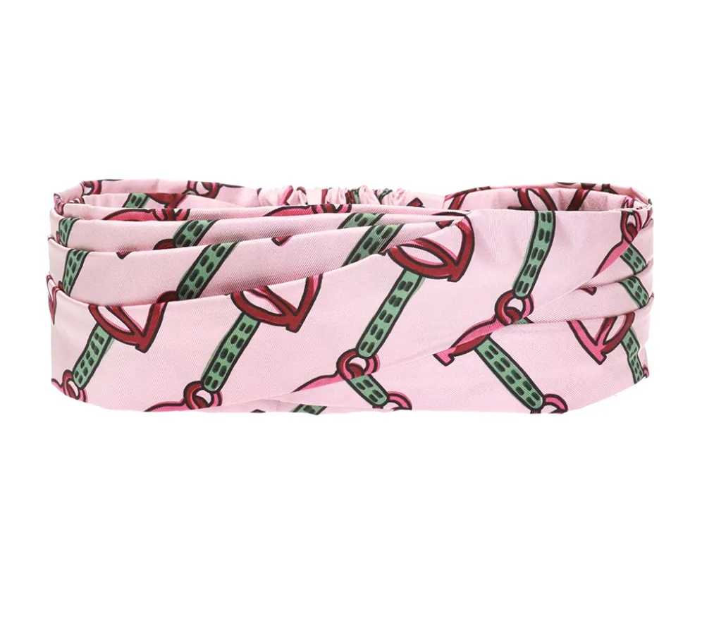 Gucci Silk Horse-bit Headband in Pink