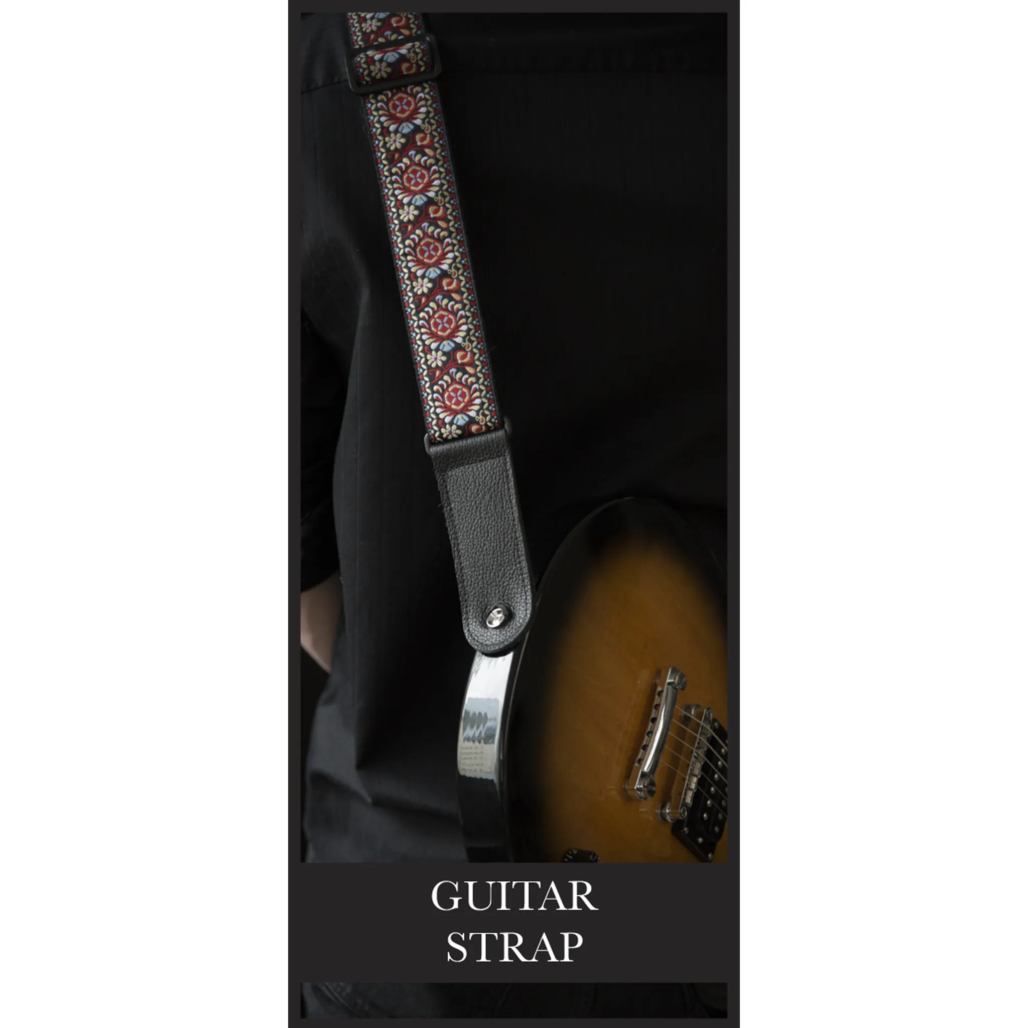 Guitar Strap - Blackened Silver