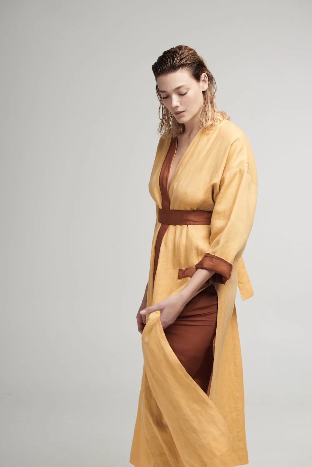 Halos Robe in Mustard