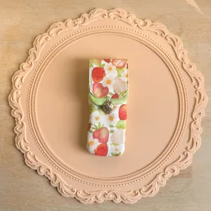 Handmade Strawberry x Lime 3 Slot Pen Case