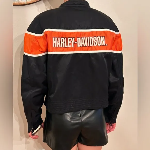 🧡Harley Davidson🖤 Women’s Nylon Medium Weight Jacket Size XL excellent condition