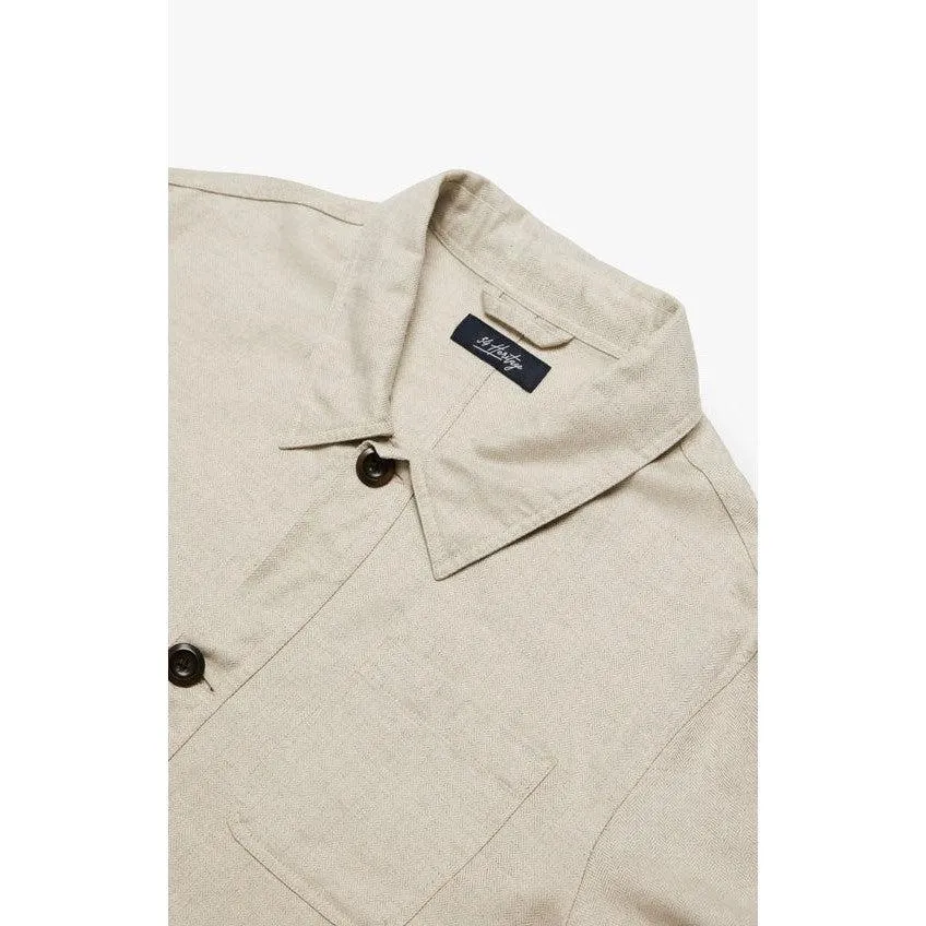 HERRINGBONE OVERSHIRT BEIGE