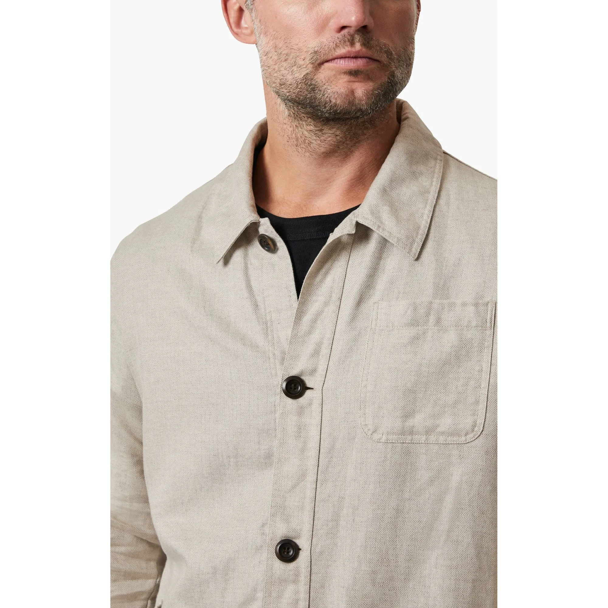 HERRINGBONE OVERSHIRT BEIGE