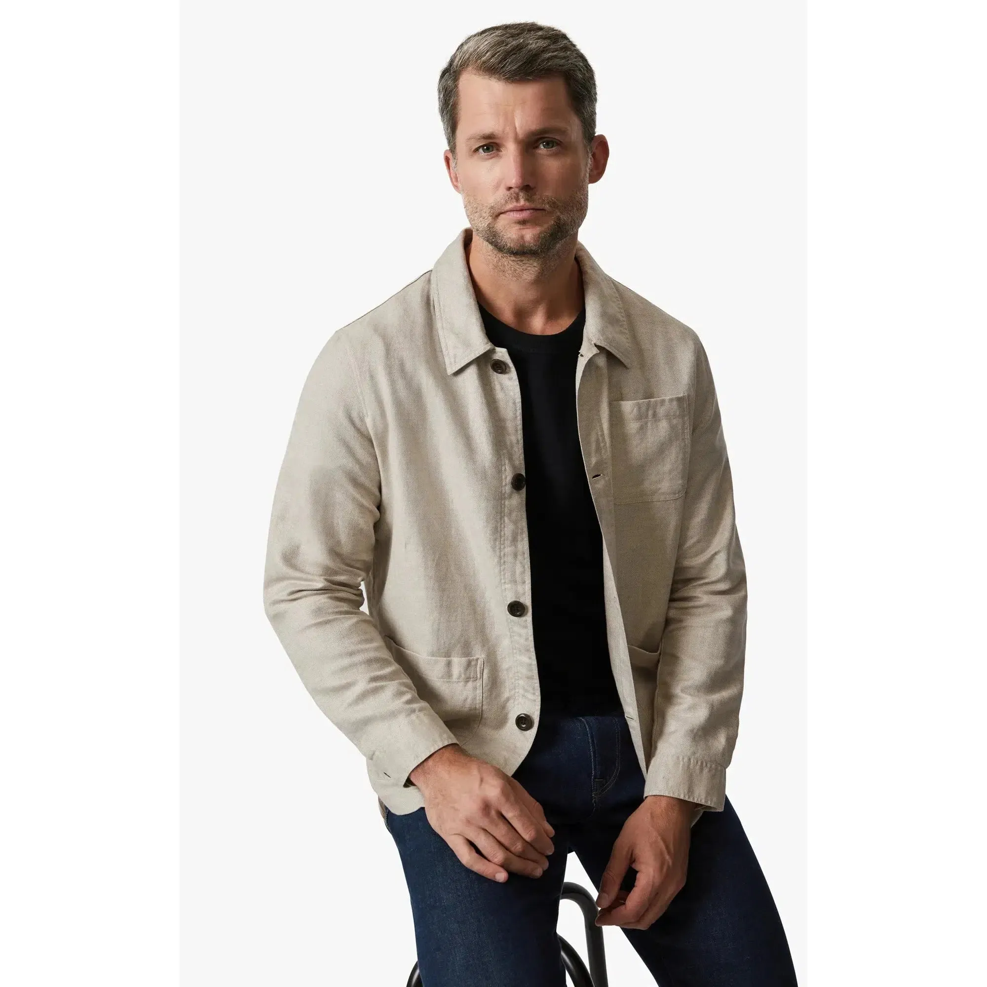 HERRINGBONE OVERSHIRT BEIGE