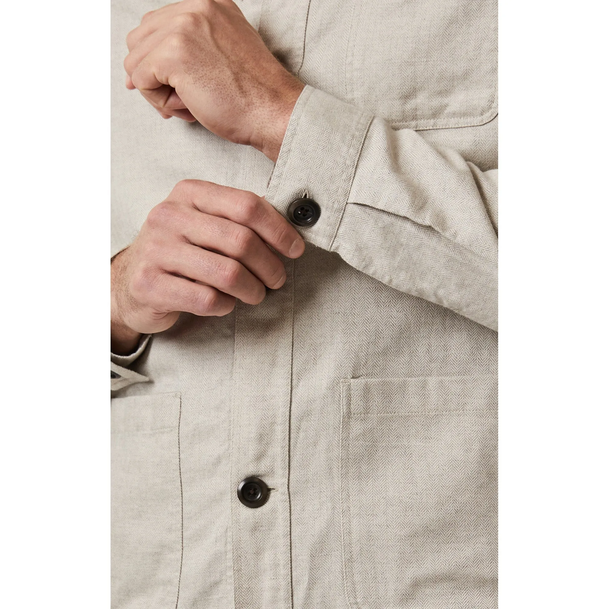 HERRINGBONE OVERSHIRT BEIGE