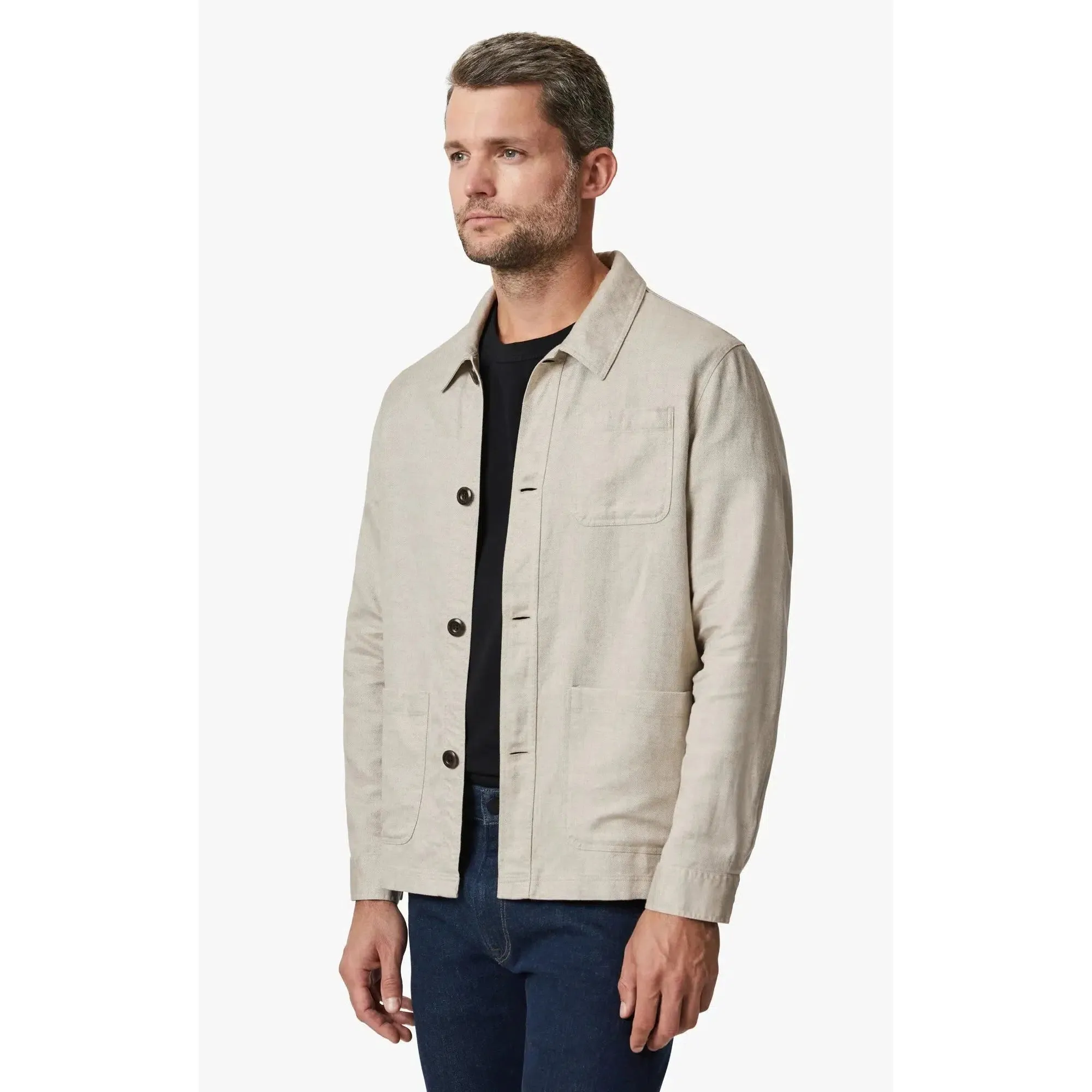 HERRINGBONE OVERSHIRT BEIGE