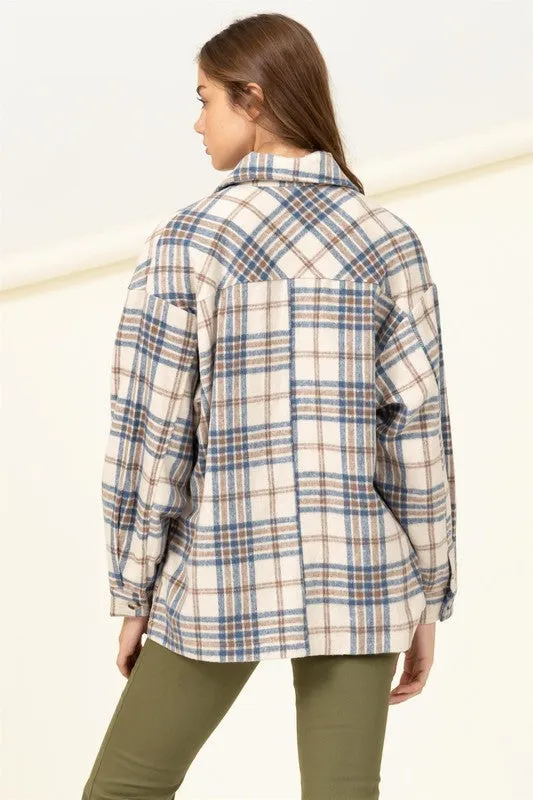 HYFVE For Myself Checkered Print Button-Front Top