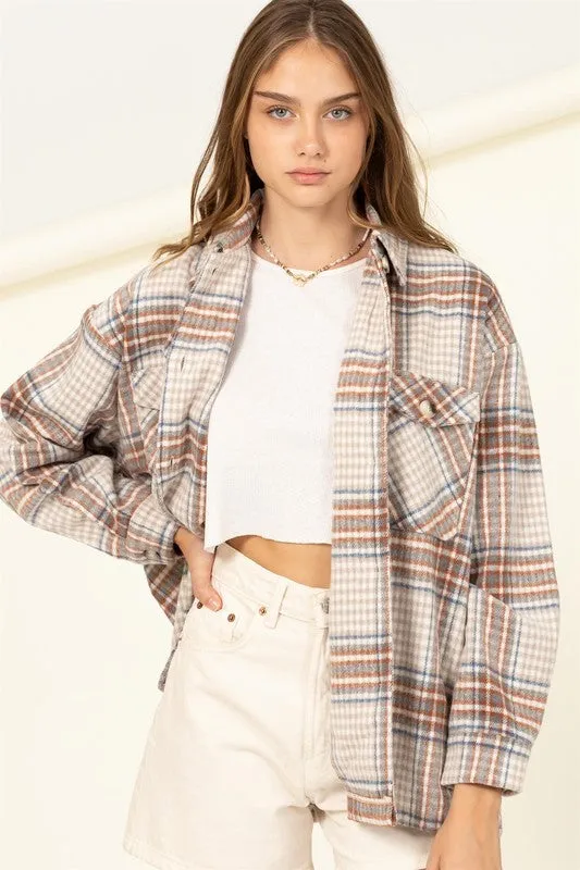 HYFVE For Myself Checkered Print Button-Front Top