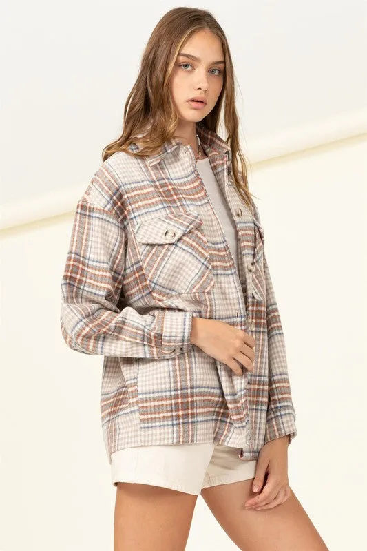 HYFVE For Myself Checkered Print Button-Front Top