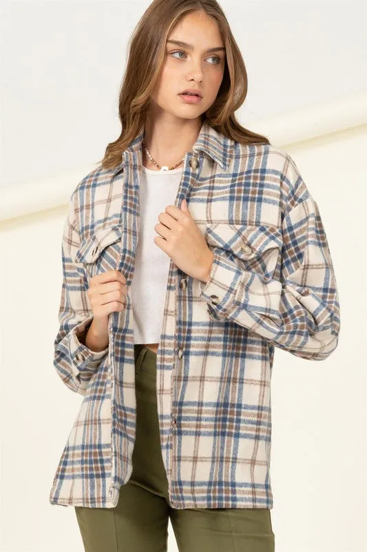 HYFVE For Myself Checkered Print Button-Front Top