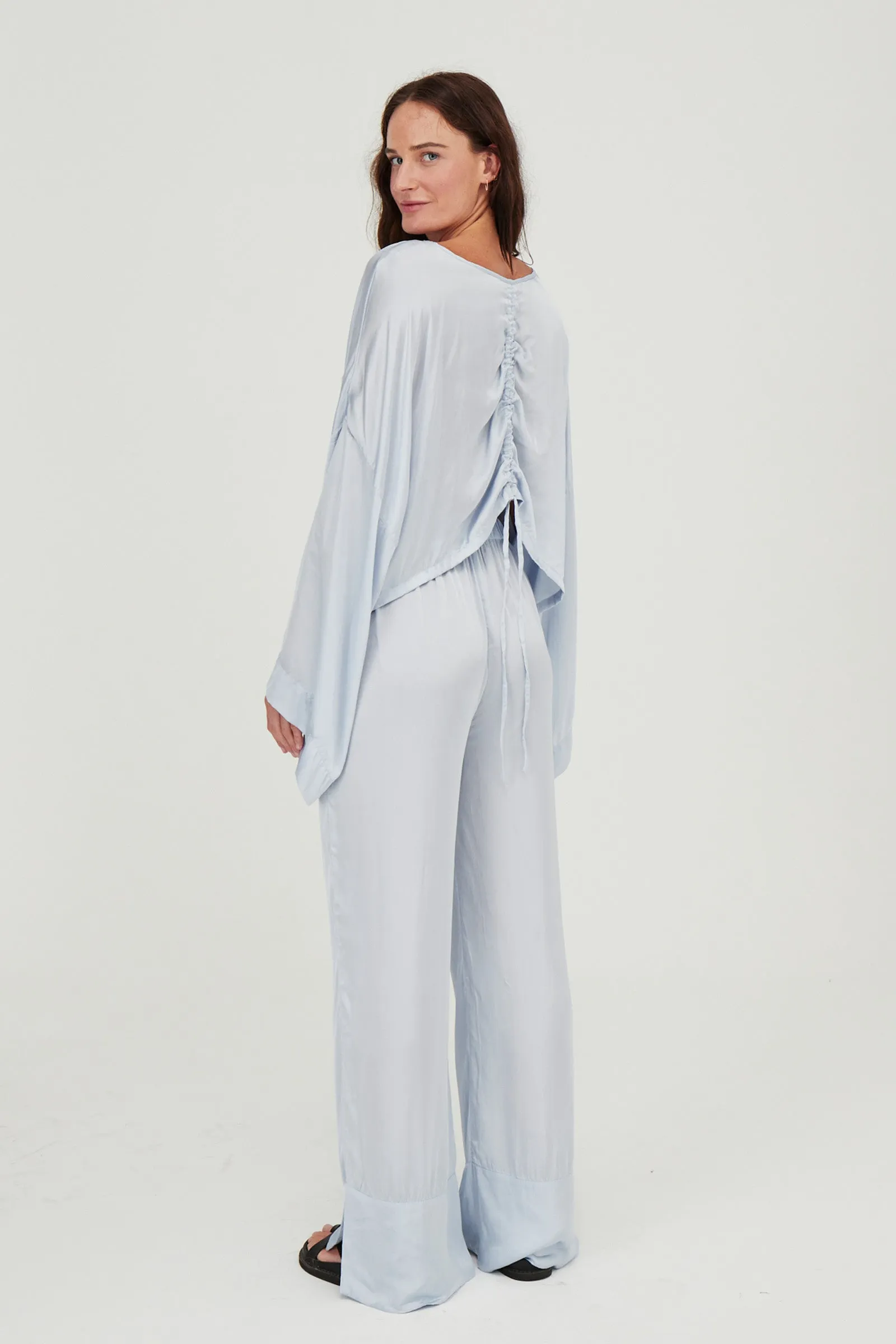 Ida Silk Pant Ice Blue