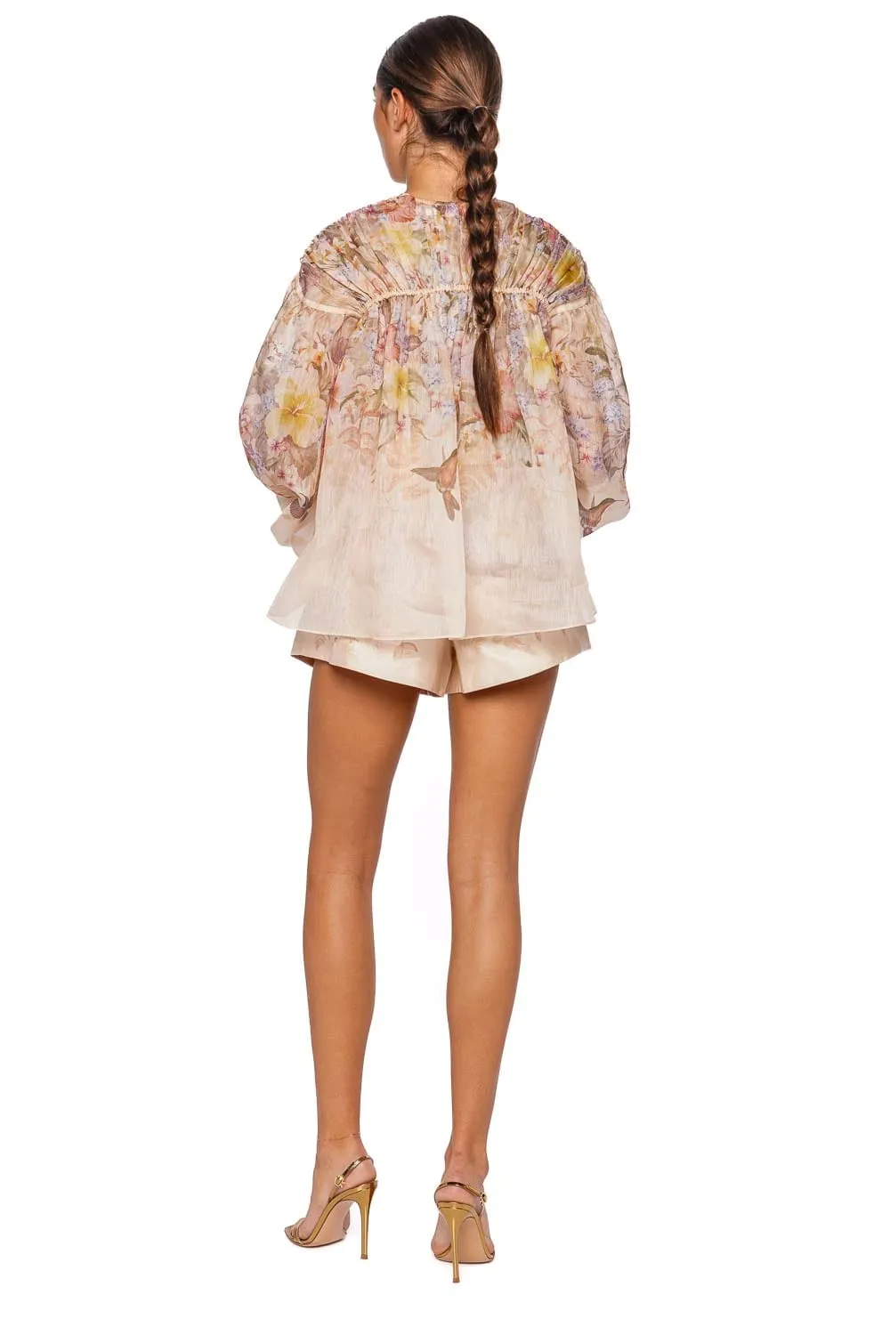 Illuminate Floral Belted Tuck Short
