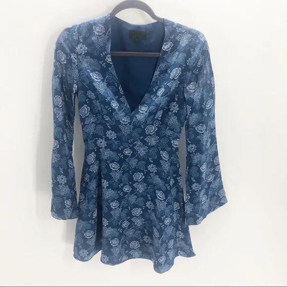 Intermix Sonya Silk Floral Cutout Dress P=XS