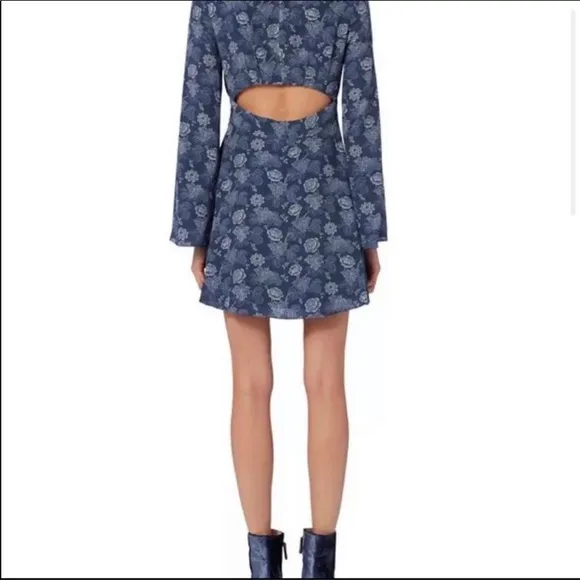 Intermix Sonya Silk Floral Cutout Dress P=XS
