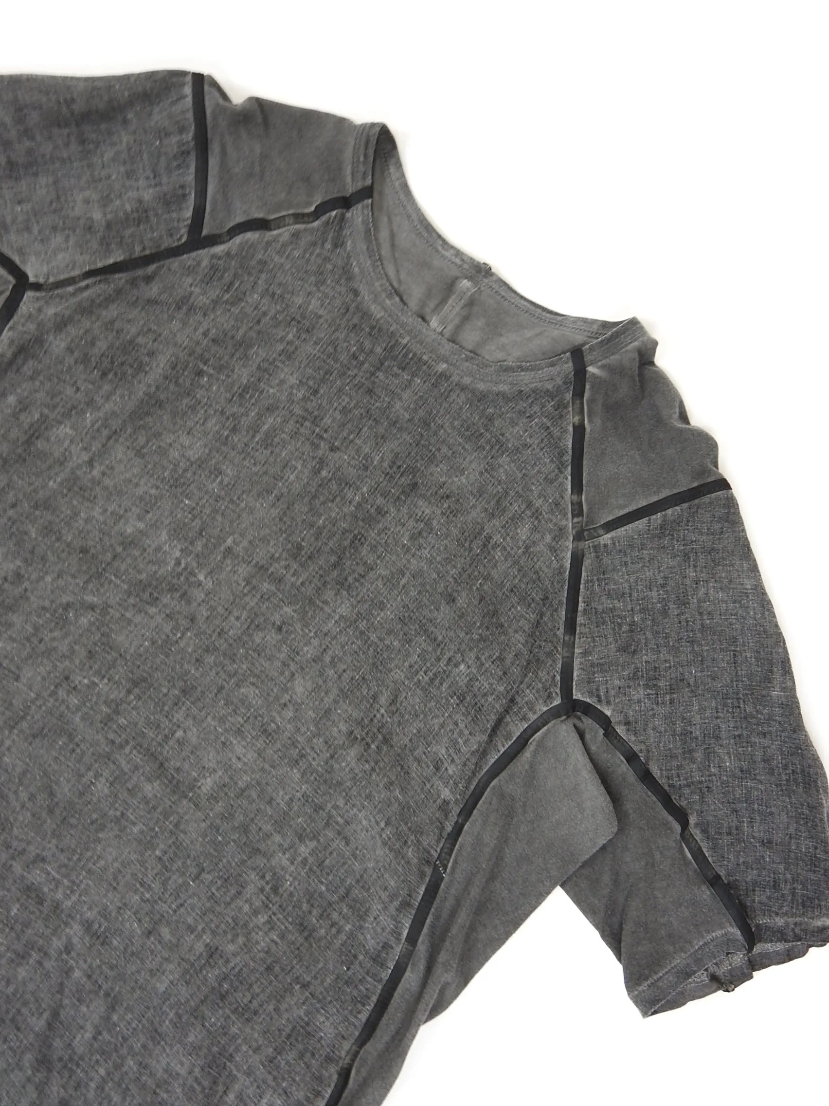 Isaac Selem Experience Leather Trimmed T-Shirt Size Medium