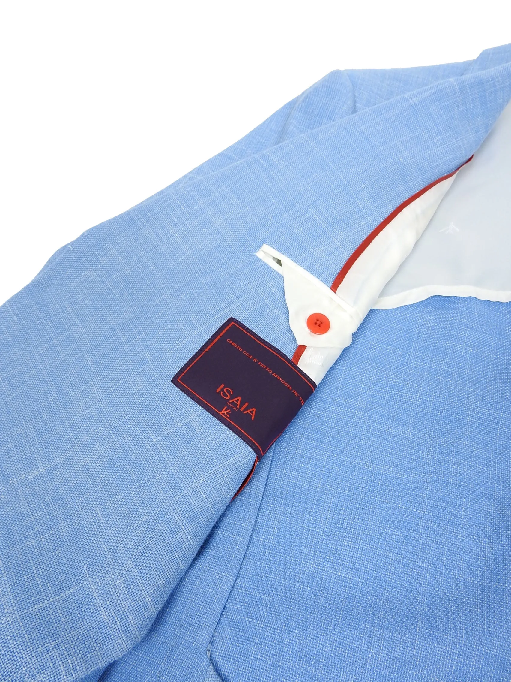 Isaia Blue Wool/Silk Jacket Size 56