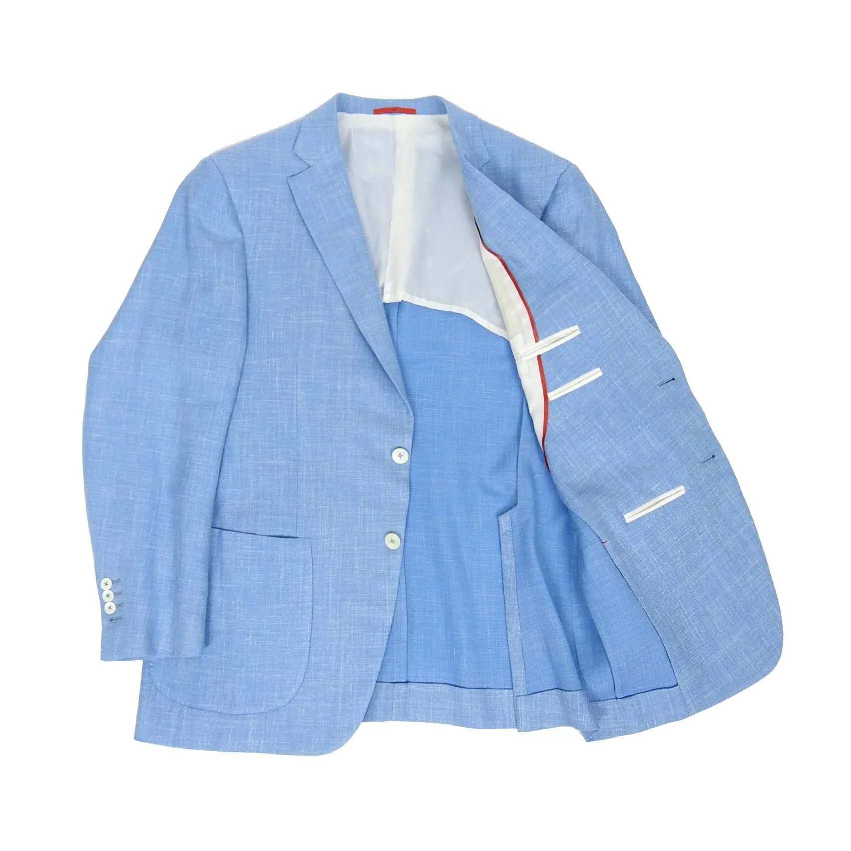 Isaia Blue Wool/Silk Jacket Size 56