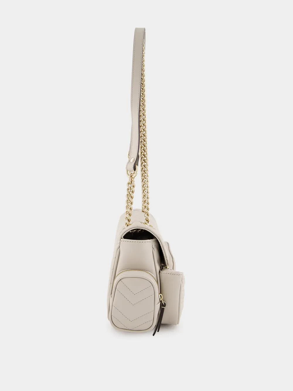 Ivory GG Marmont Small Multi-Pocket Bag