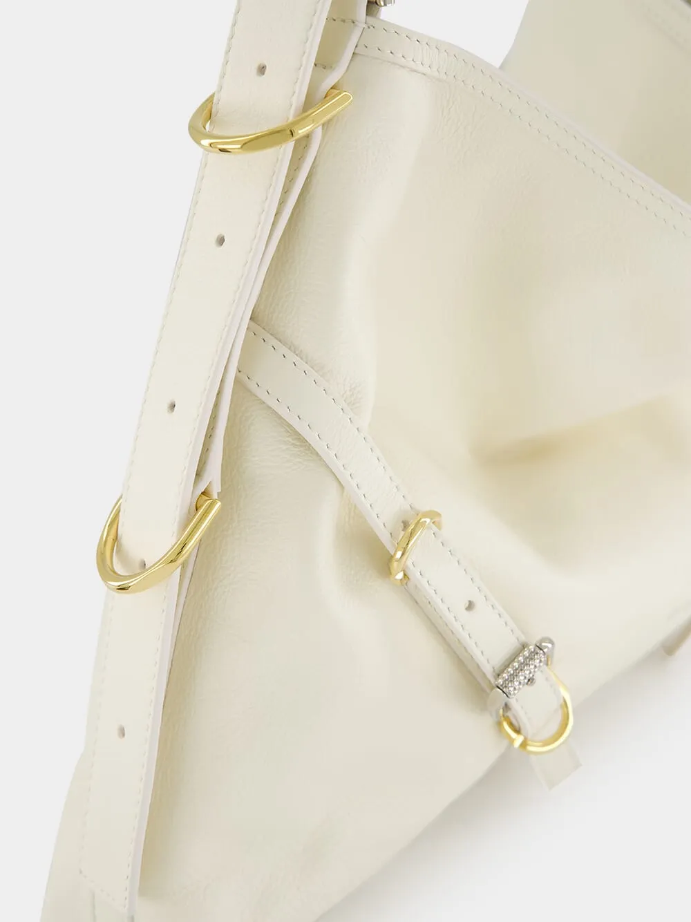 Ivory Medium Voyou Leather Bag