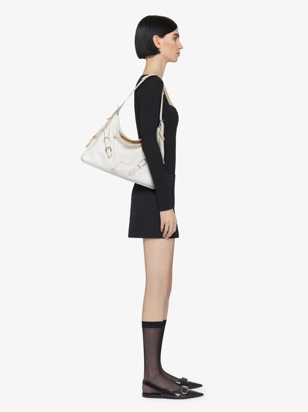 Ivory Medium Voyou Leather Bag