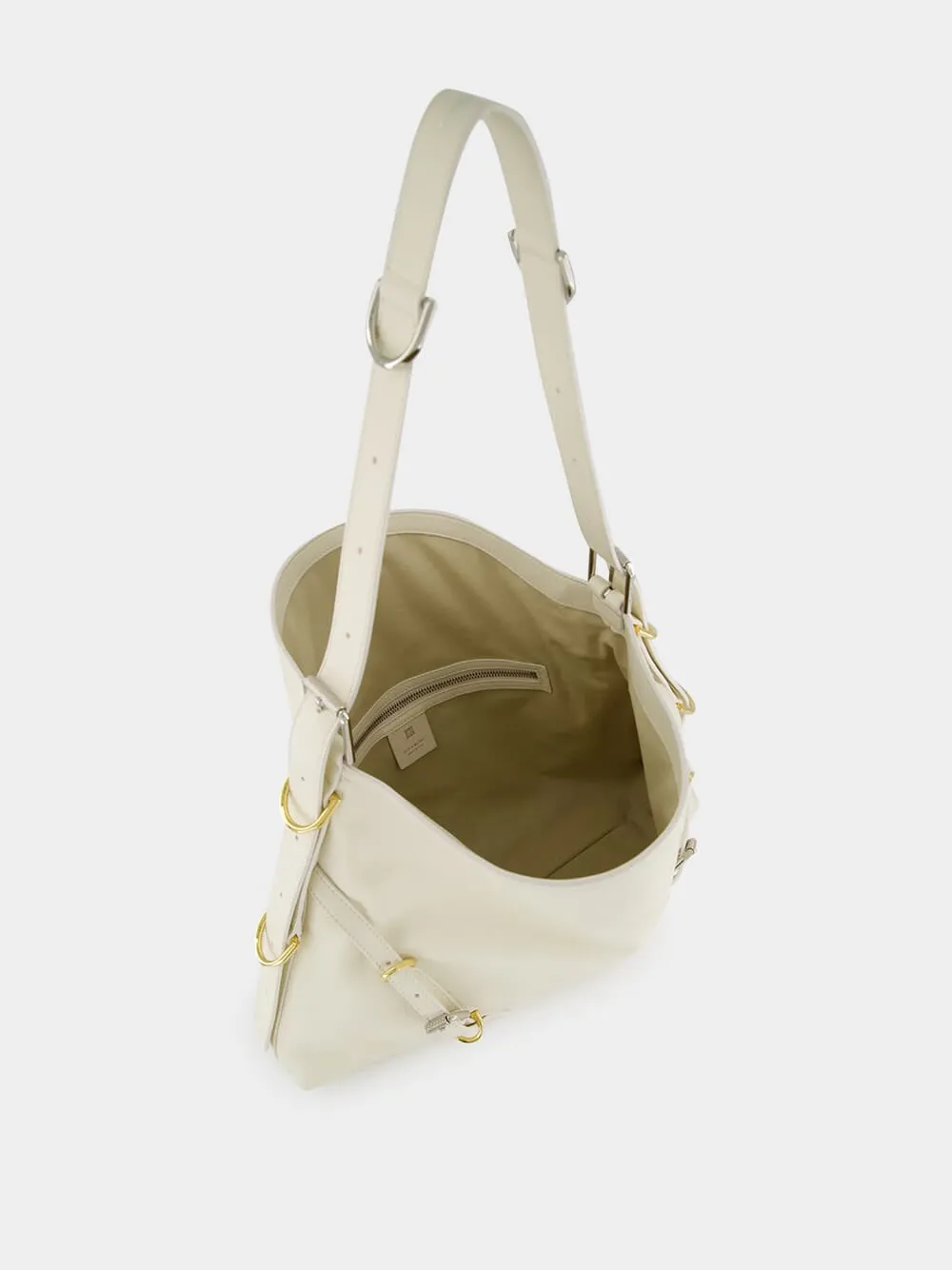 Ivory Medium Voyou Leather Bag