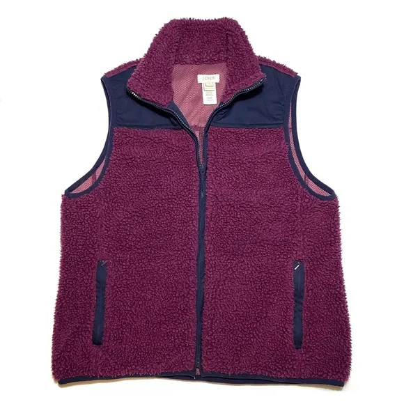 J Crew Deep Pile Polar Fleece‎ Vest Small