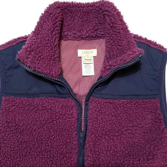 J Crew Deep Pile Polar Fleece‎ Vest Small